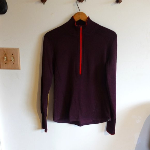 Eddie Bauer Tops - Eddie Bauer Quarter Zip Base Layer Jacket Purple Small